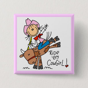 Badge Carré 5 Cm Chemise Ride Em Cowgirl et Cadeaux
