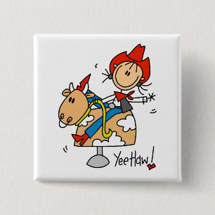 Badge Carré 5 Cm Chemises et Cadeaux Cowgirl Yee Haw