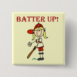 Badge Carré 5 Cm Chemises et Cadeaux Fille Batter Up