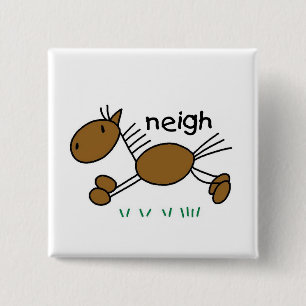 Badge Carré 5 Cm Chemises et Cadeaux Le Cheval Dit Hi-Han