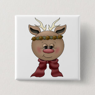 Badge Carré 5 Cm Chemises et cadeaux Reindeer
