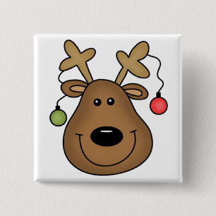 Badge Carré 5 Cm Chemises et cadeaux Reindeer