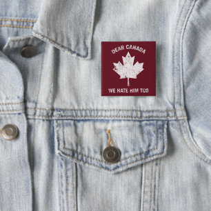 Badge Carré 5 Cm Cher Canada, Nous Le Détestons De Manifestation Po