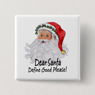 Badge Carré 5 Cm Cher Père Noël