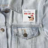 Badge Carré 5 Cm Cher Père Noël Series (En situation)