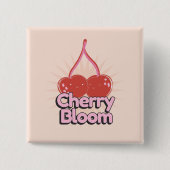 Badge Carré 5 Cm Cherry Bloom Button (Devant)