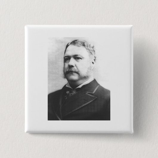 Badge Carré 5 Cm Chester A. Arthur 21 (Devant)