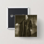 Badge Carré 5 Cm Chester Alan Arthur, 21ème président du St uni (Devant & derrière)