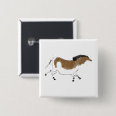 Badge Carré 5 Cm Cheval chinois (Devant & derrière)