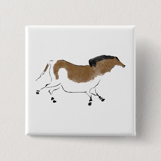 Badge Carré 5 Cm Cheval chinois (Devant)
