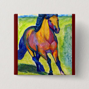 Badge Carré 5 Cm Cheval d'art