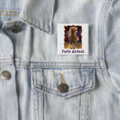 Badge Carré 5 Cm Cheval de feu temps de fête (En situation)