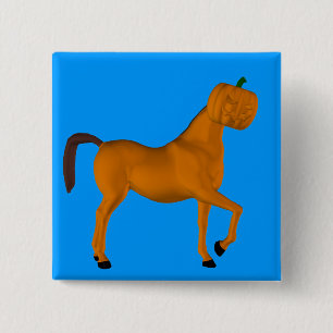 Badge Carré 5 Cm Cheval d'Halloween