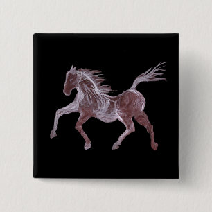 Badge Carré 5 Cm Cheval Fantôme Danse
