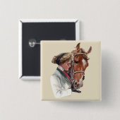 Badge Carré 5 Cm Cheval favori (Devant & derrière)