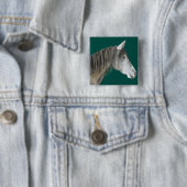 Badge Carré 5 Cm Cheval gris (En situation)