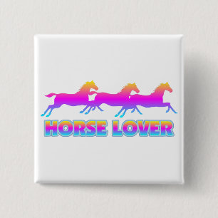 Badge Carré 5 Cm Cheval Lover