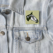 Badge Carré 5 Cm Cheval Squelette (En situation)