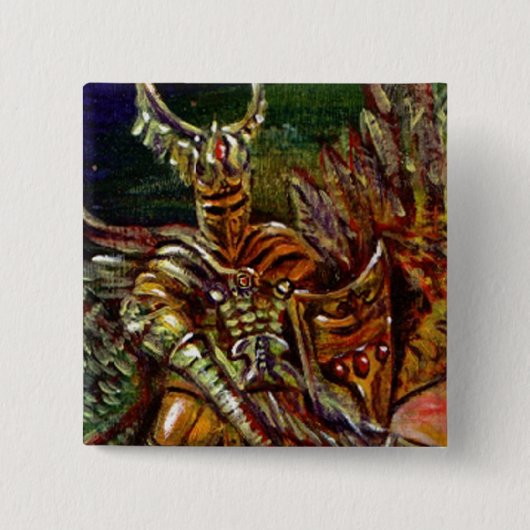 BADGE CARRÉ 5 CM CHEVALIER SOMBRE (Devant)