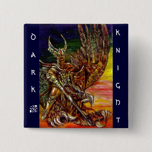 BADGE CARRÉ 5 CM CHEVALIER SOMBRE 2 (Devant)