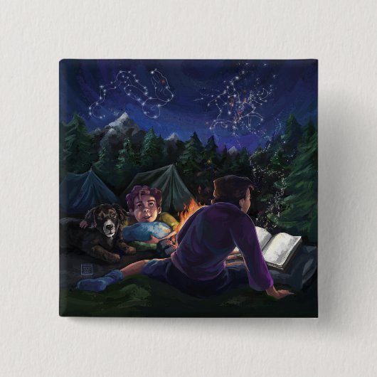 Badge Carré 5 Cm Chevaliers d'été (Devant)