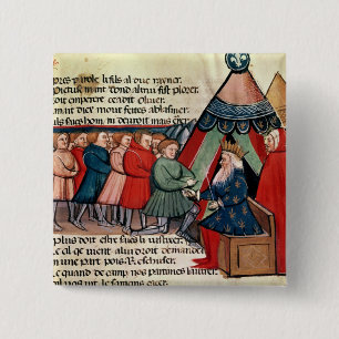 Badge Carré 5 Cm Chevaliers mettant en gage leur allégeance