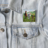 Badge Carré 5 Cm chevaux (En situation)