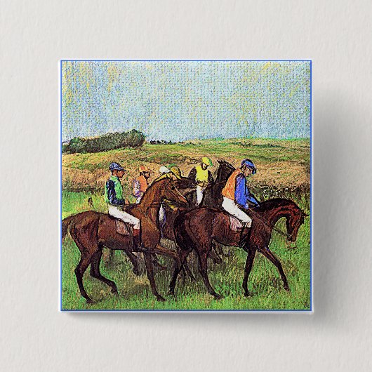 Badge Carré 5 Cm Chevaux Degas (Devant)
