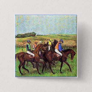 Badge Carré 5 Cm Chevaux Degas