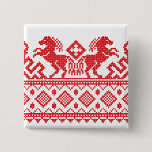 Badge Carré 5 Cm Chevaux d'élevage