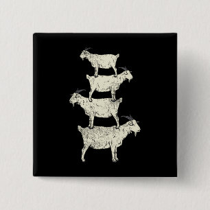 Badge Carré 5 Cm Chèvre Retro