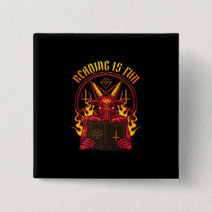 Badge Carré 5 Cm Chèvre Satanic Pagan Premium