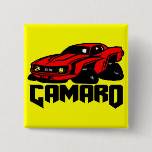 Badge Carré 5 Cm Chevrolet Camaro solides solubles
