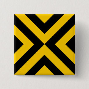 Badge Carré 5 Cm Chevrons jaunes et noirs