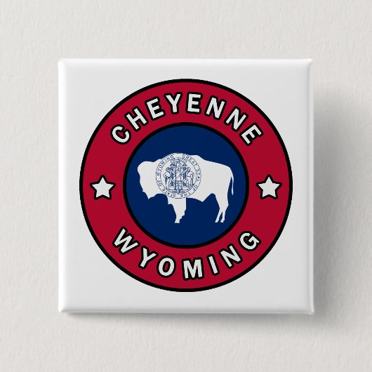 Badge Carré 5 Cm Cheyenne Wyoming (Devant)