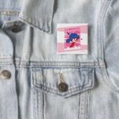 Badge Carré 5 Cm Chibi Ladybug à Paris (En situation)