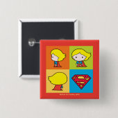 Badge Carré 5 Cm Chibi Supergirl Turnaround (Devant & derrière)