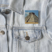 Badge Carré 5 Cm Chichen Itza (En situation)