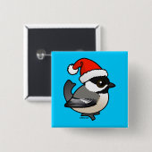 Badge Carré 5 Cm Chickadee Père Noël (Devant & derrière)