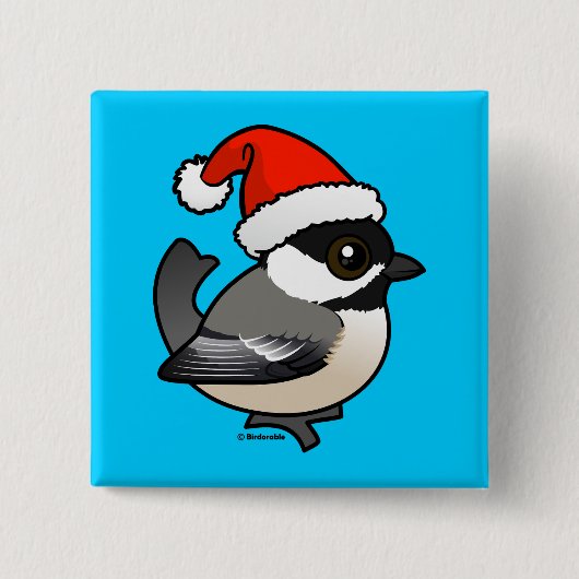 Badge Carré 5 Cm Chickadee Père Noël (Devant)