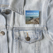 Badge Carré 5 Cm Chicxulub Puerto, Mexique - Bouton Carré (En situation)