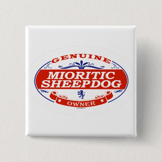 Badge Carré 5 Cm Chien de berger de Mioritic (Devant)