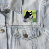 Badge Carré 5 Cm Chien de Magyar Vizsla (En situation)