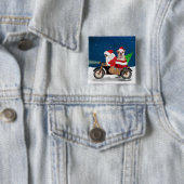 Badge Carré 5 Cm Chien de Noël de Noël (En situation)