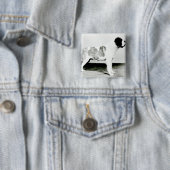Badge Carré 5 Cm Chien de St Bernard (En situation)
