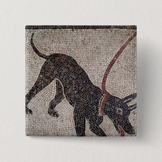 Badge Carré 5 Cm Chien sur une laisse, de Pompeii (Devant)
