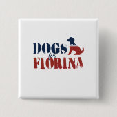 Badge Carré 5 Cm Chiens pour Carly Fiorina (Devant)
