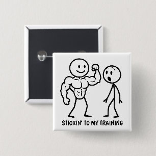 Badge Carré 5 Cm Chiffre de bâton de gym