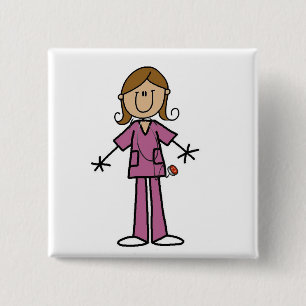 Badge Carré 5 Cm Chiffre moyen infirmière féminine de bâton de p
