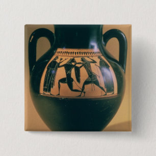 Badge Carré 5 Cm Chiffre noir amphora de grenier dépeignant Theseu